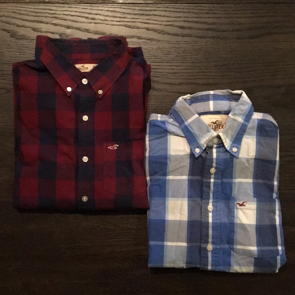 BUNDLE: 2 Men's Hollister Long Sleeve Plaid Shirts